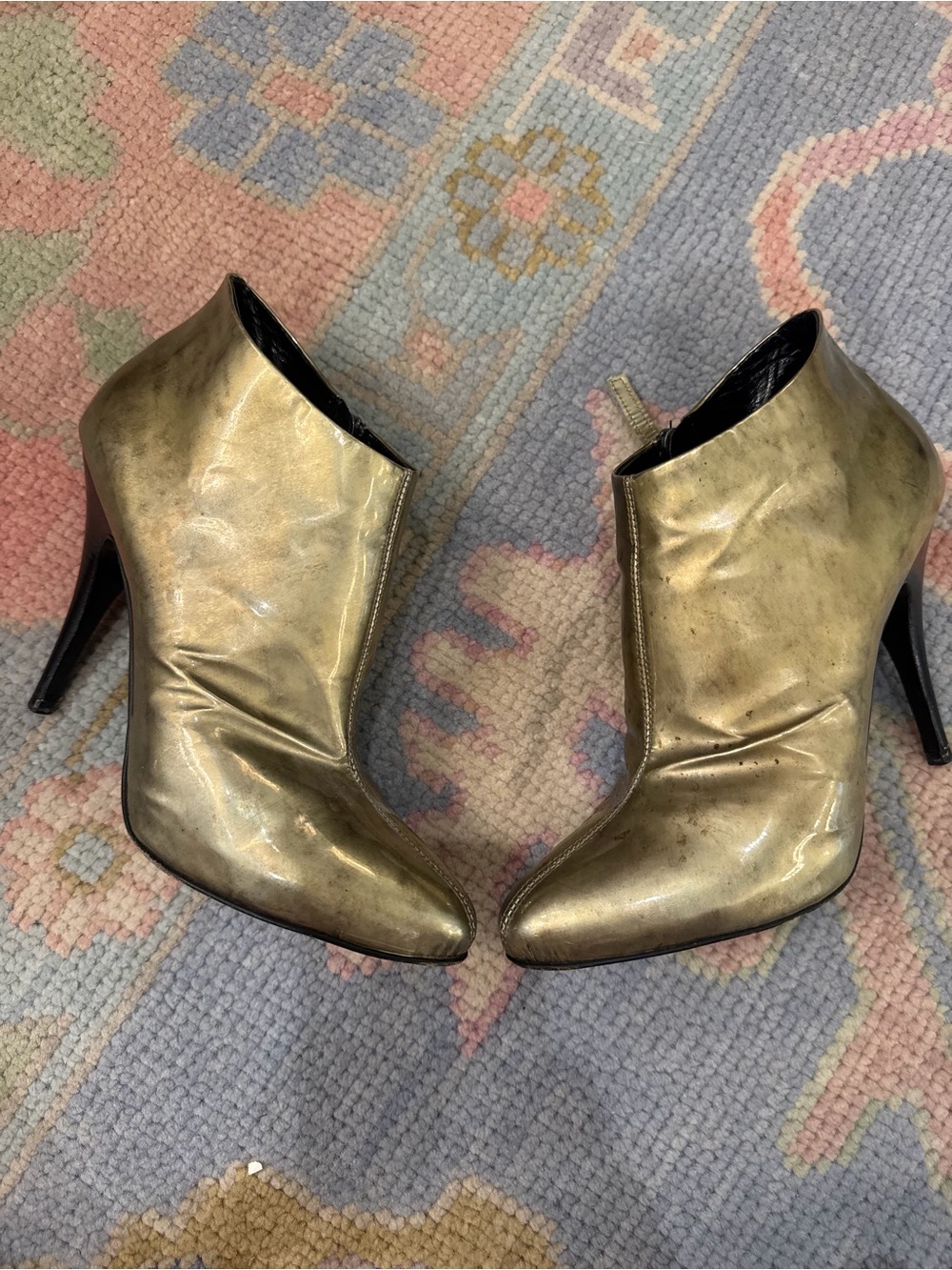 Vero Cuoio Gold Heeled Boots